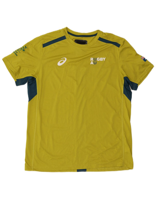Tricou grafic Asics pentru bărbați Top 2XL Galben Poliester color bloc