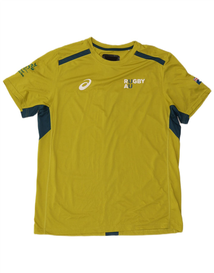 Tricou grafic Asics pentru bărbați Top 2XL Galben Poliester color bloc