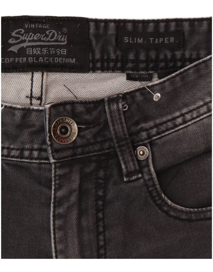 Superdry blugi subțiri conici pentru bărbați W30 L30 bumbac gri