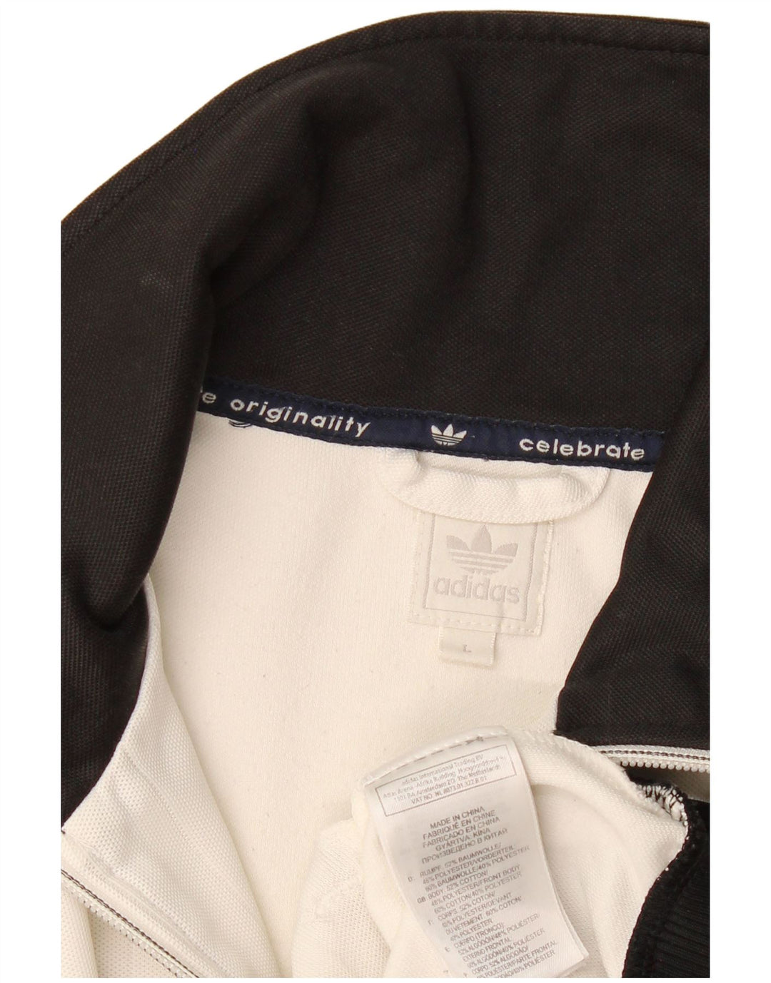 Jachetă de top pentru trening Adidas pentru bărbați, mare, alb, din bumbac color bloc