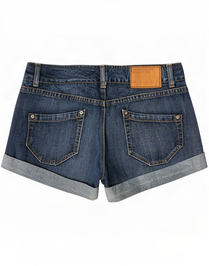 Pantaloni scurți din denim pentru femei Benetton IT 42 Medium W30 Bumbac albastru