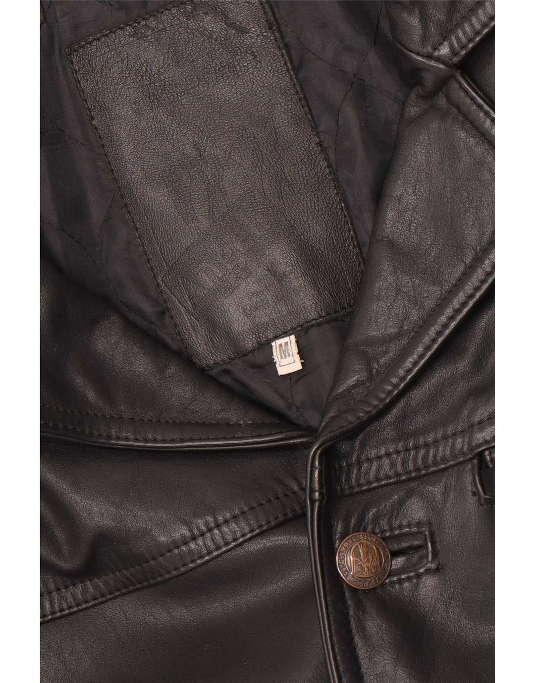 Jachetă de piele vintage pentru bărbați UK 38 Medium Black