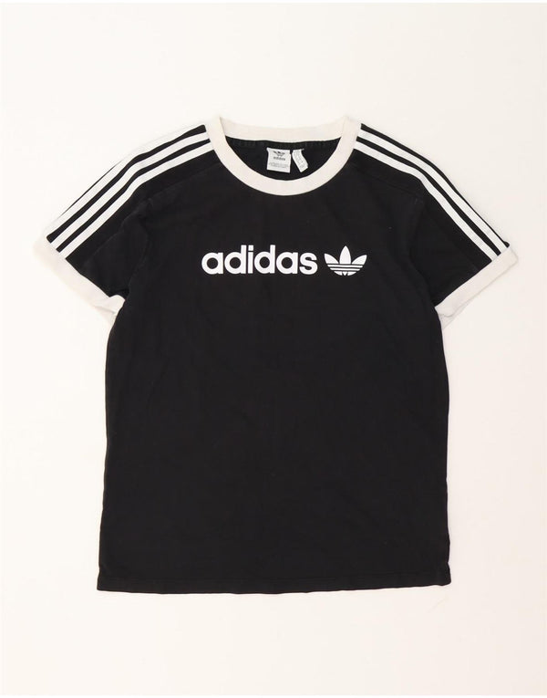 Tricou grafic supradimensionat pentru femei Adidas UK 6 XS bumbac negru