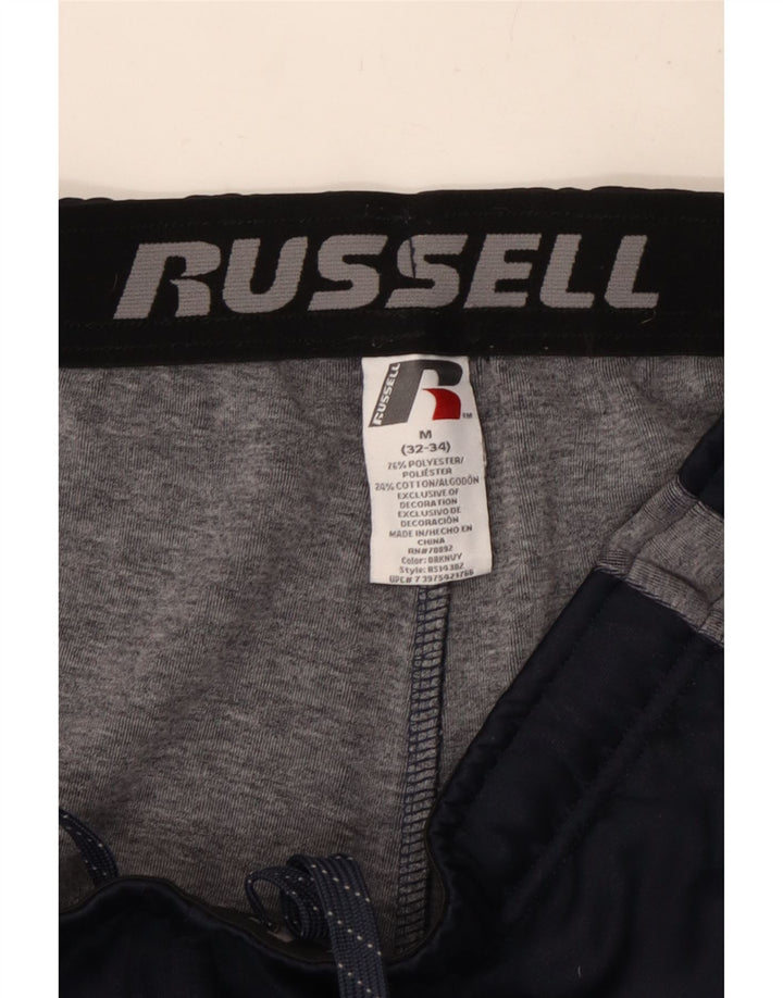 RUSSELL ATHLETIC Pantaloni de trening pentru bărbați, mijlocii, albastru marin, blocuri de culoare