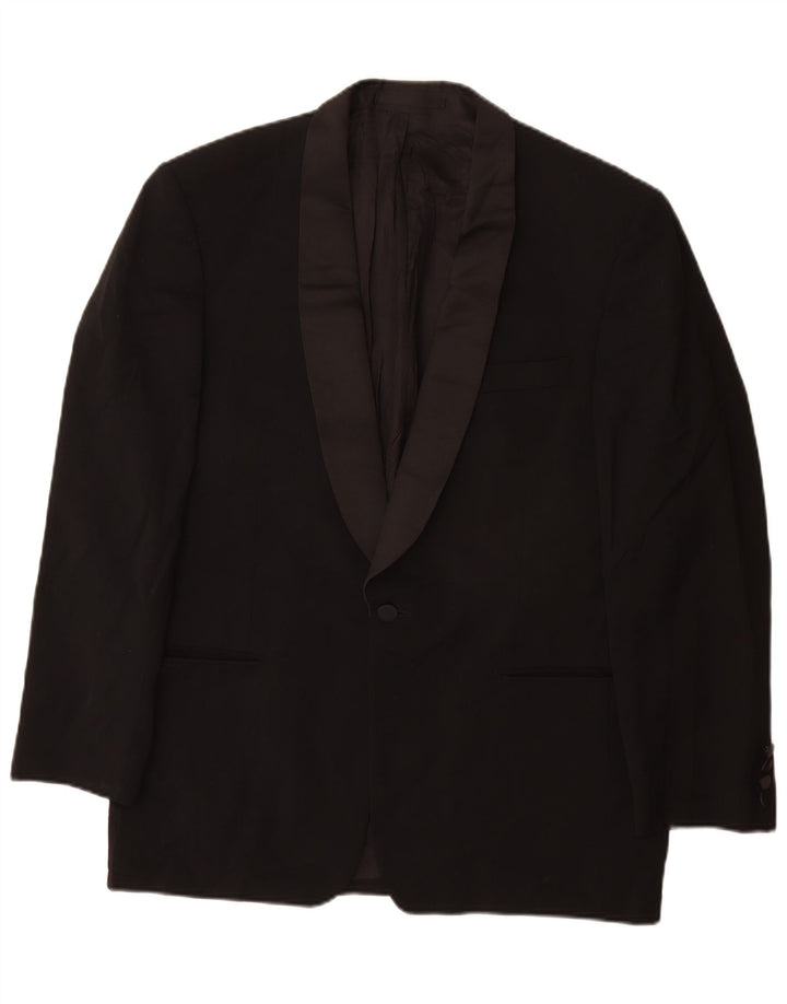 Jachetă Blazer pentru bărbați Pierre Cardin cu 1 nasture UK 40 Lână neagră mare