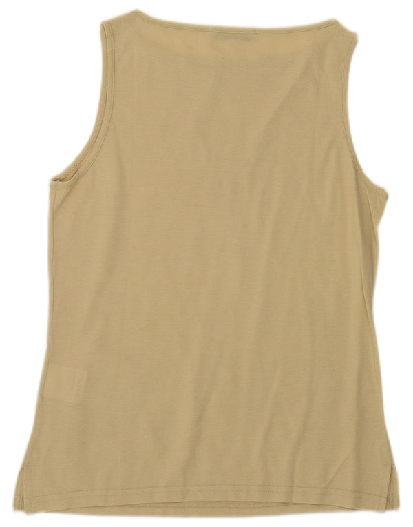 Sergio Tacchini Womens Milano Vest Vest Top UK 12 Medium Beige Bumbac