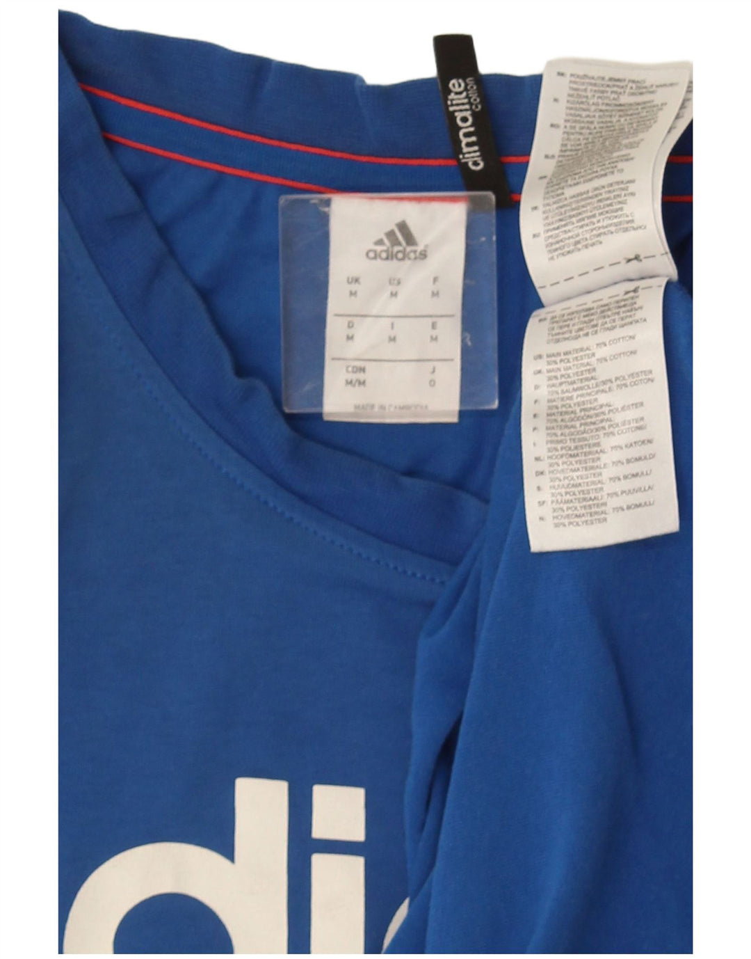 Tricou Adidas Climalite Graphic Top Bumbac Albastru Mediu