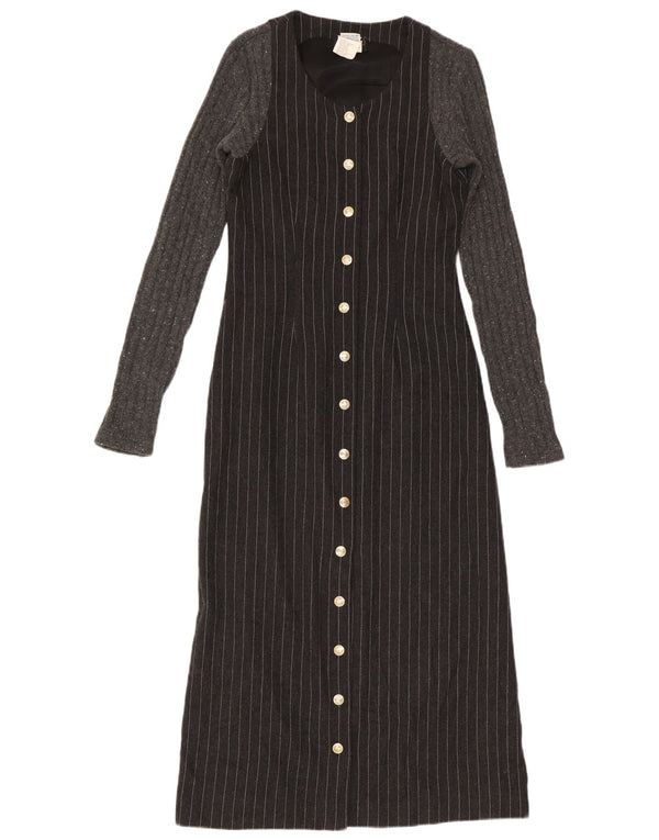 Rochie maxi cu mânecă lungă pentru femei Dolce & Gabbana IT 42 Medium Grey Pinstripe