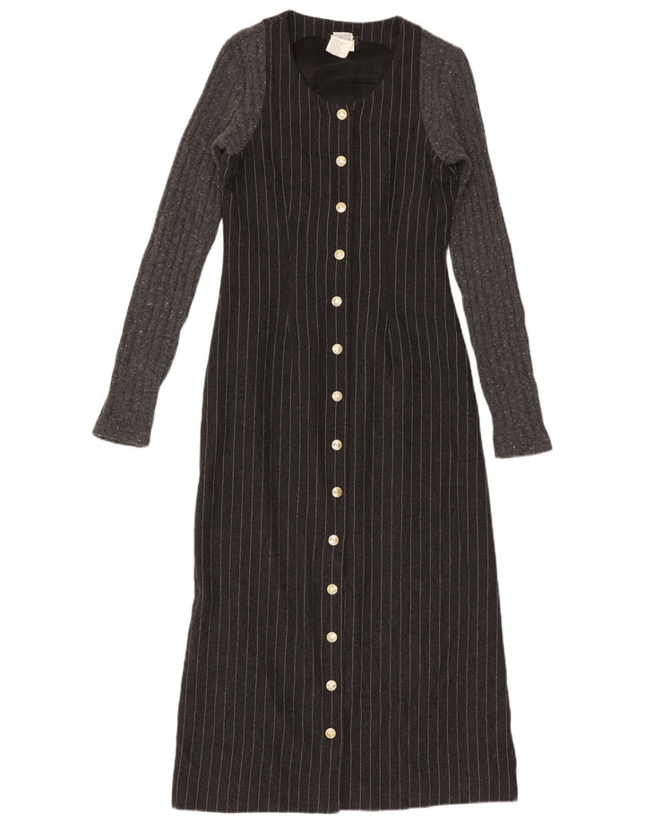 Rochie maxi cu mânecă lungă pentru femei Dolce & Gabbana IT 42 Medium Grey Pinstripe