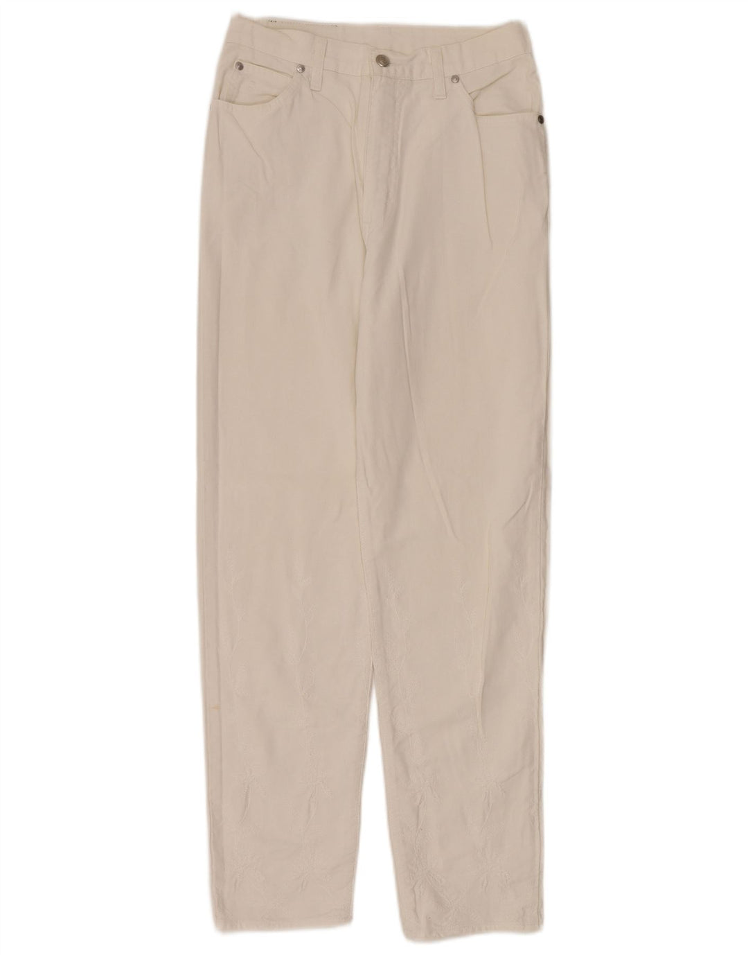 LAURA BIAGIOTTI Blugi Drepți Femei L28 L30 Bumbac Alb