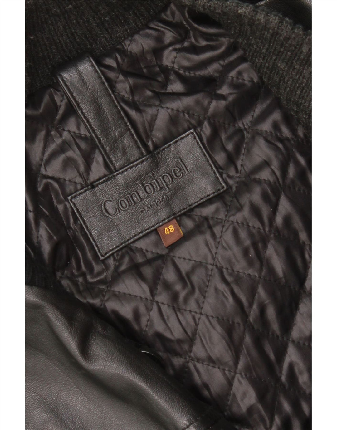 Jachetă Bomber din piele pentru bărbați Conbipel IT 48 Medium Black Leather