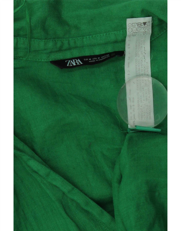 Cămașă Zara Femei UK 14 Verde Mediu In