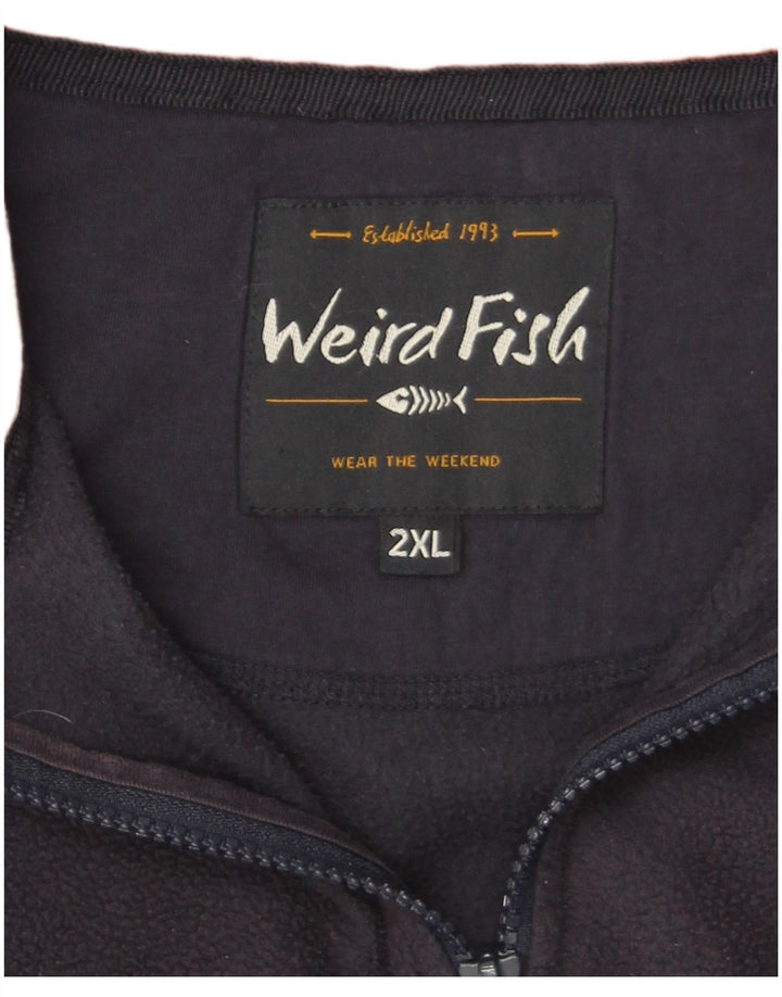 Pulover din lână pentru bărbați Weird Fish, cu fermoar, 2XL, poliester bleumarin