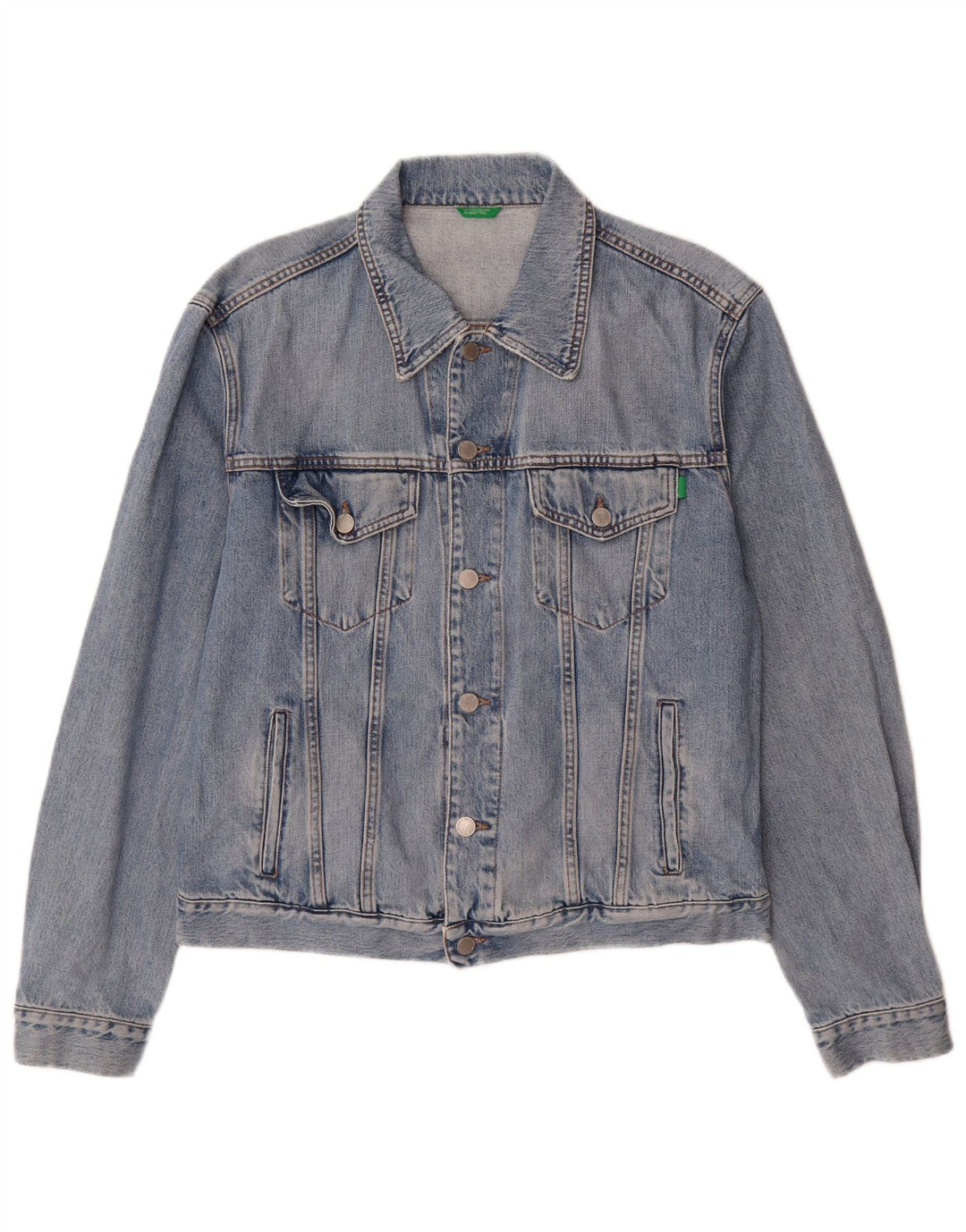Jachetă de blugi pentru bărbați Benetton UK 40, mare, albastru, bumbac