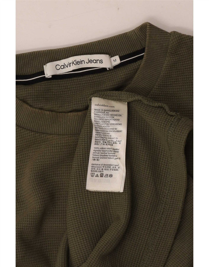 Calvin Klein Jeans Top grafic pentru bărbați cu mânecă lungă, bumbac kaki mediu