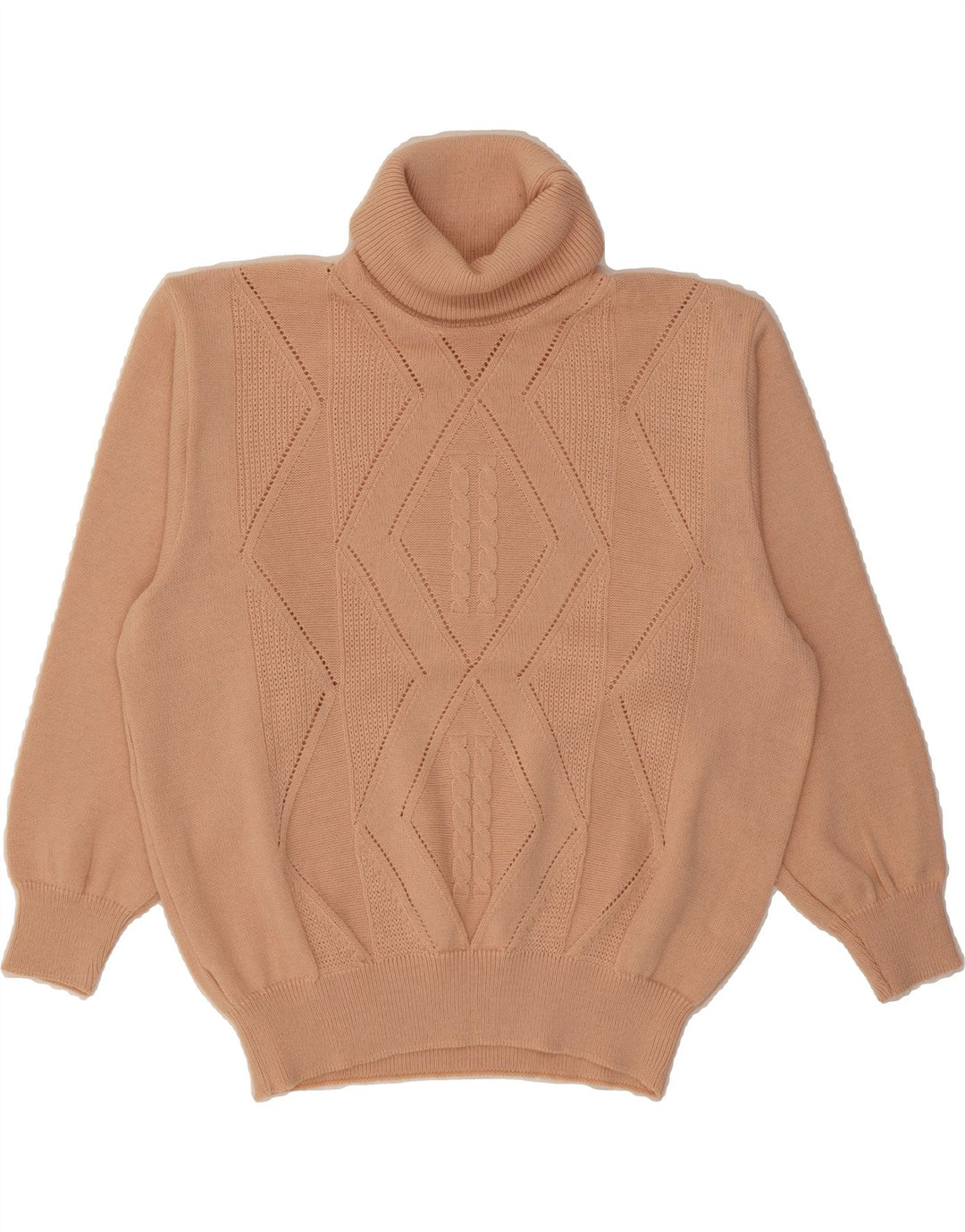 CANDA Womens Roll Neck Jumper Sweater IT 42 Medium Pink Acrylic Vintage Canda and Second-Hand Canda from Messina Hembry 