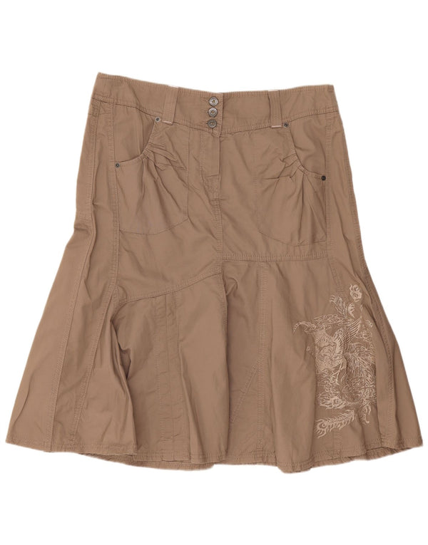 Fusta trompetă pentru femei Marks & Spencer UK 16 mare W34 bumbac bej