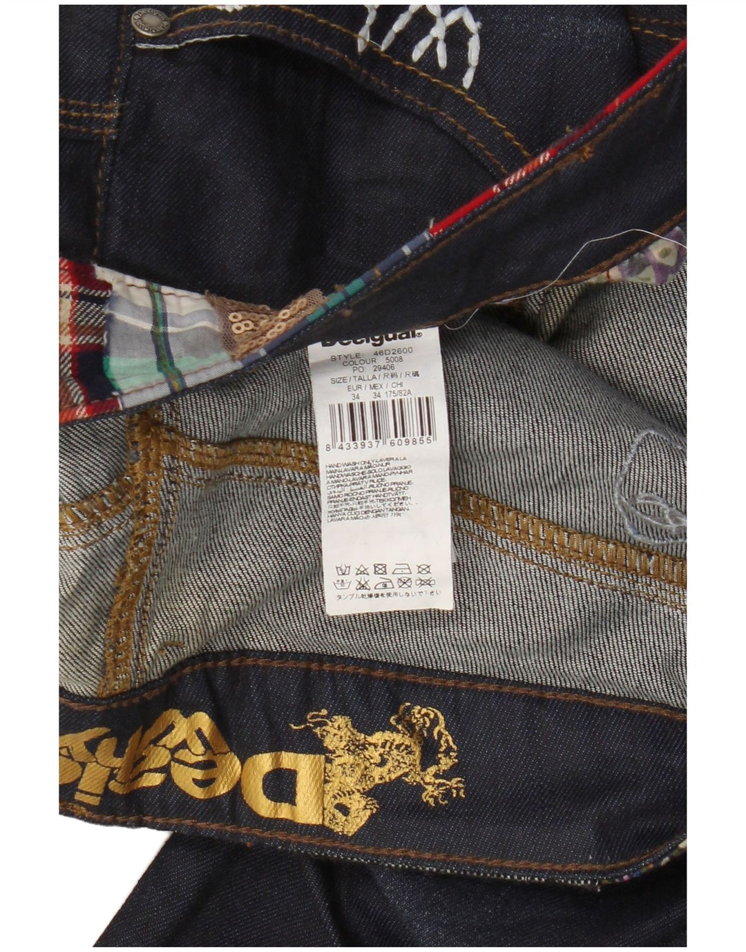 Blugi slim pentru femei Desigual W34 L33 bumbac bleumarin