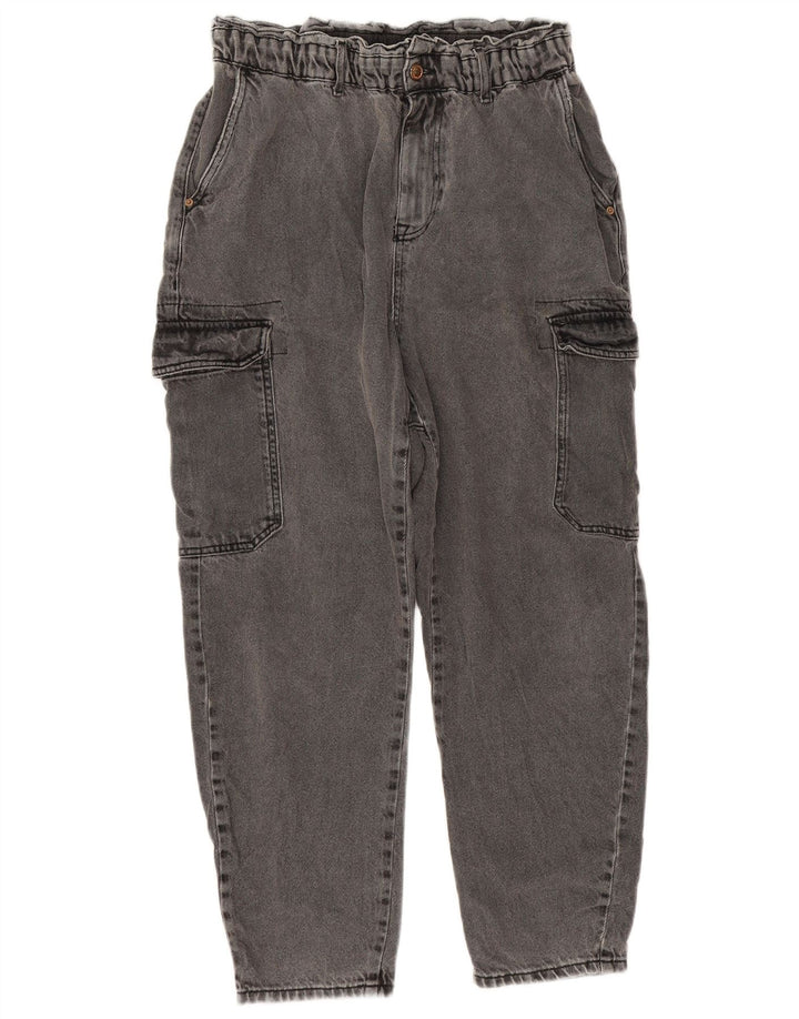 Blugi largi pentru femei Crop Cargo Zara EU 40 Mediu L32 L25 Bumbac gri