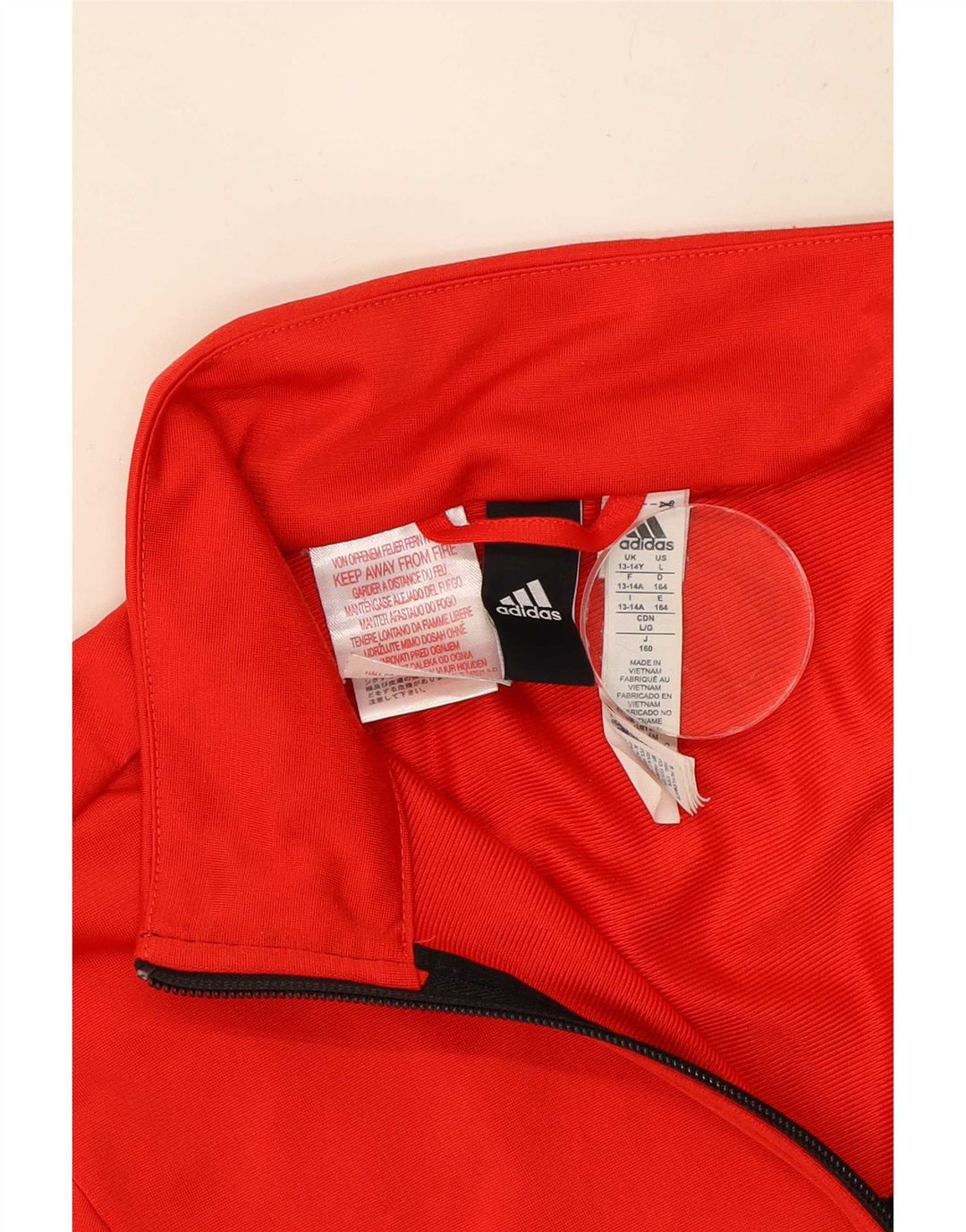 Jachetă de trening pentru băieți Adidas 13-14 ani Poliester color bloc roșu