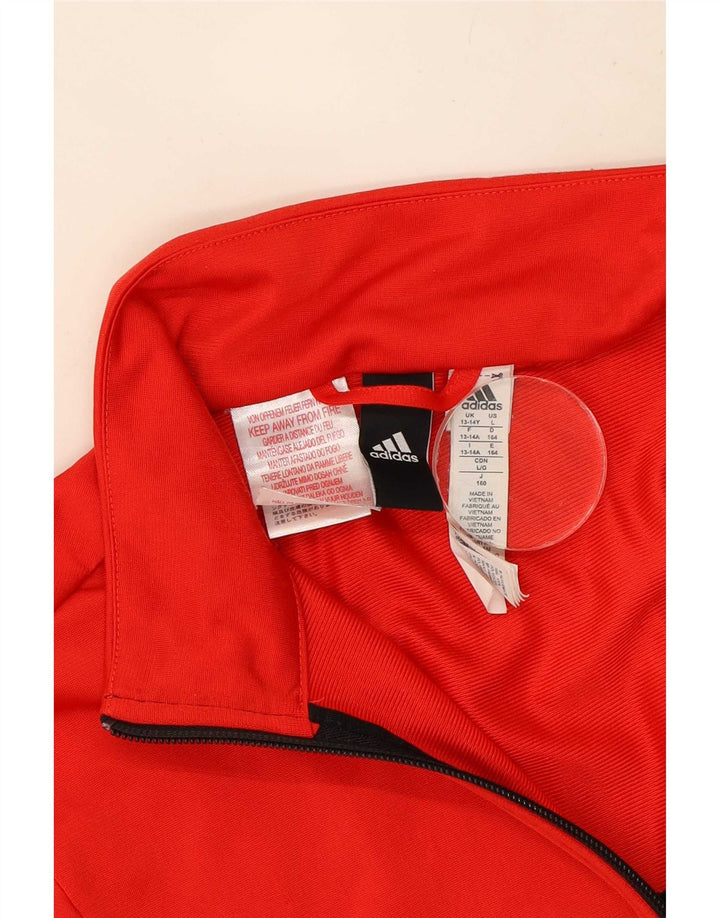 Jachetă de trening pentru băieți Adidas 13-14 ani Poliester color bloc roșu