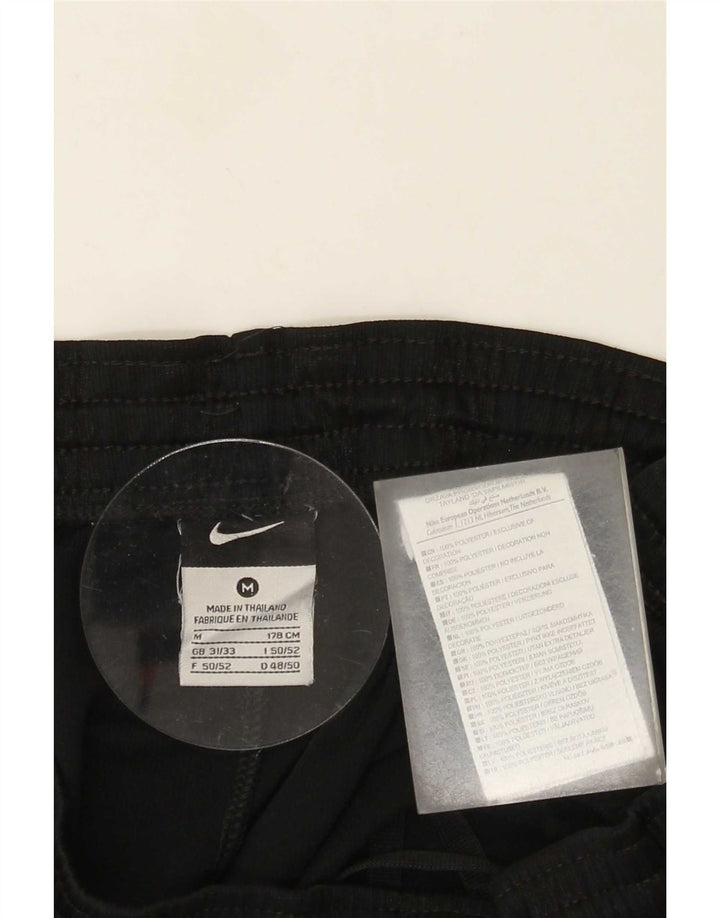 Pantaloni scurți sport Nike pentru bărbați, poliester cu dungi medii, negre