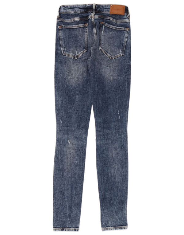 Zara femei Trafaluc blugi skinny distressed EU 32 2XS W22 L30 Albastru