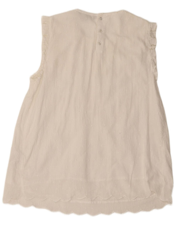 Crew Clothing Bluză fără mâneci pentru femei UK 12 Bumbac alb mediu