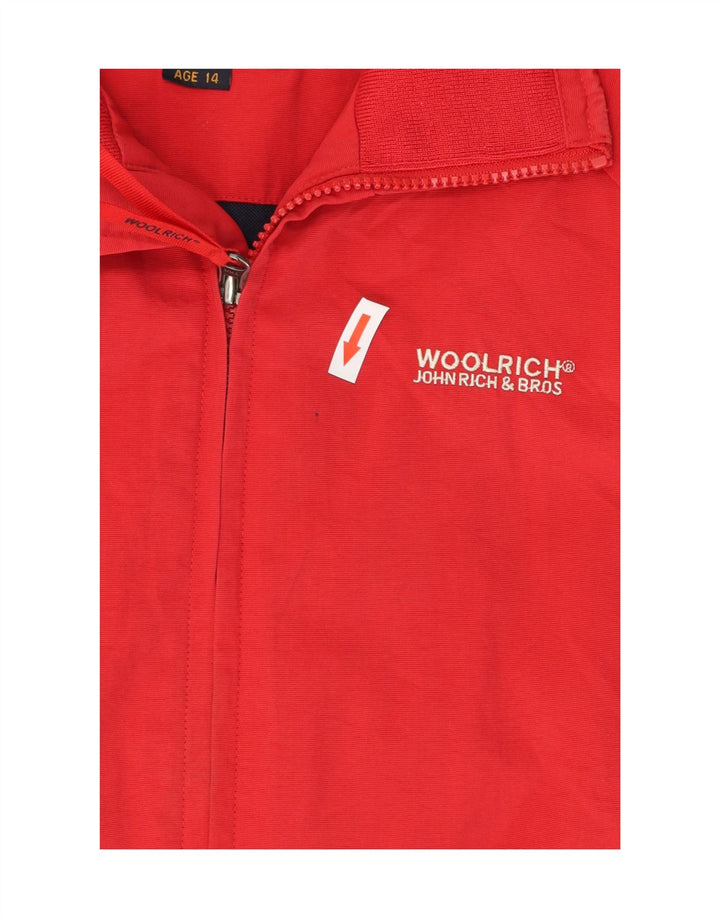 Jachetă bomber pentru băieți Woolrich 13-14 ani poliester roșu