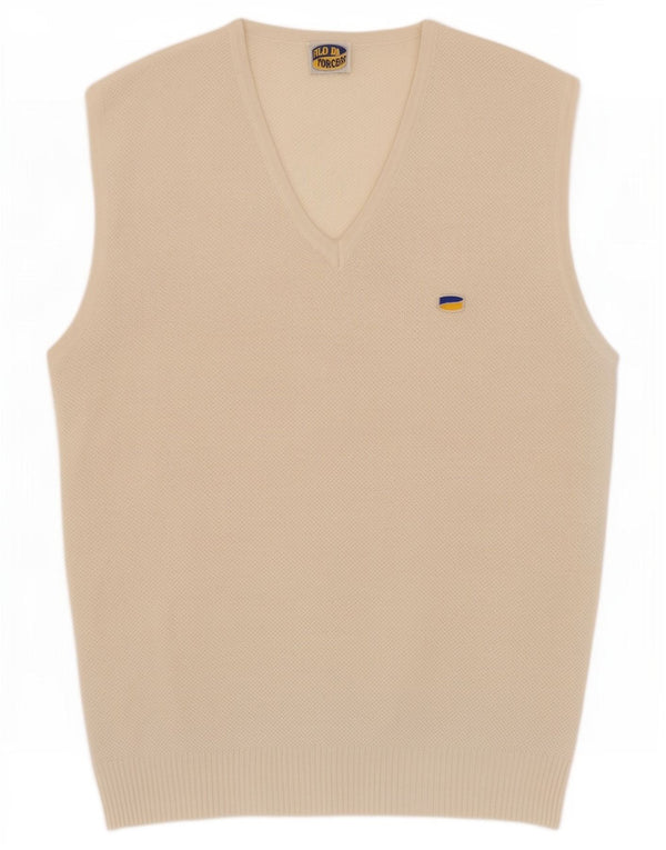 Vestă Vintage pentru bărbați Tank Top Mediu alb