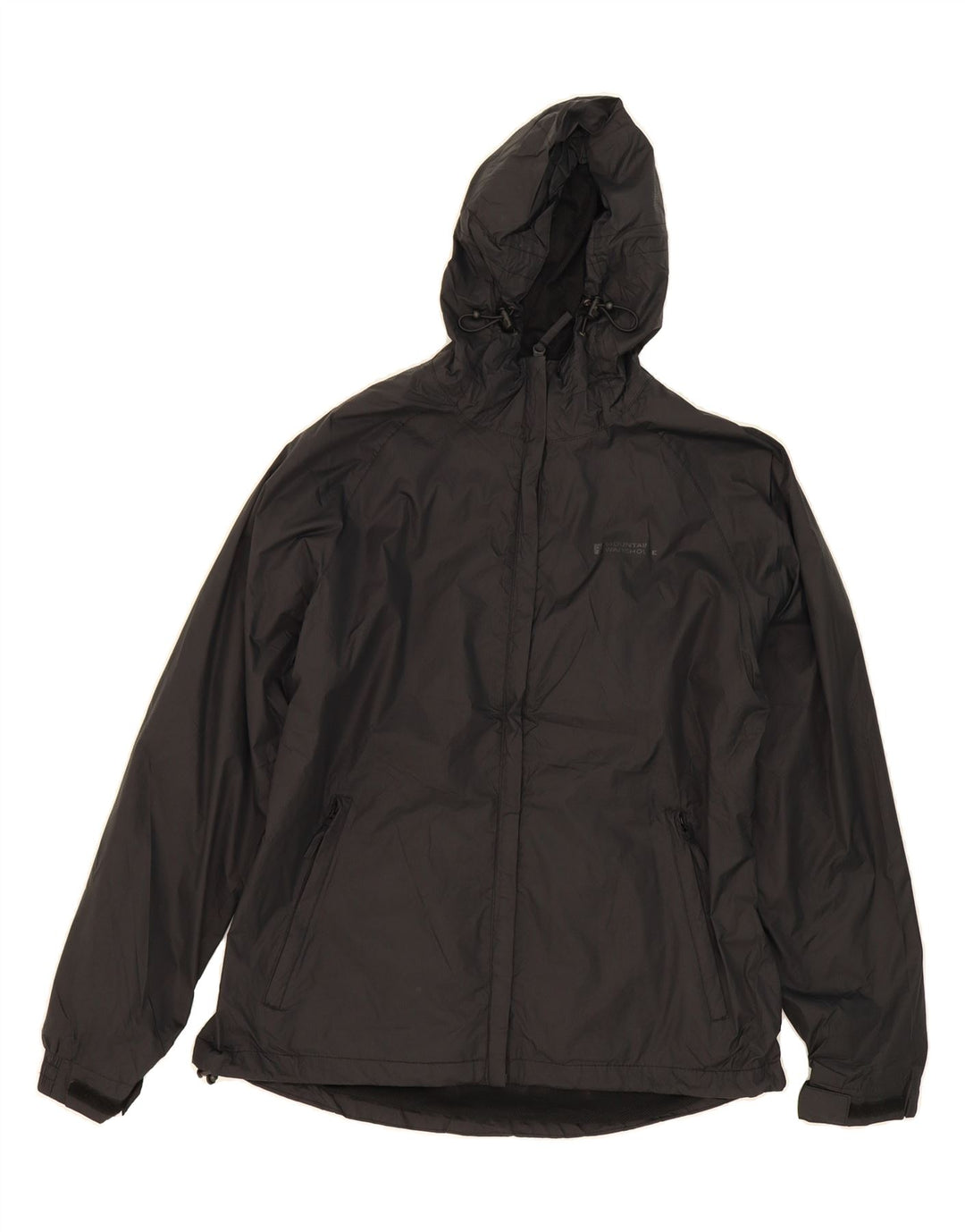 MOUNTAIN WAREHOUSE Womens Hooded Windbreaker Jacket UK 14 Large Black Vintage Mountain Warehouse and Second-Hand Mountain Warehouse from Messina Hembry 