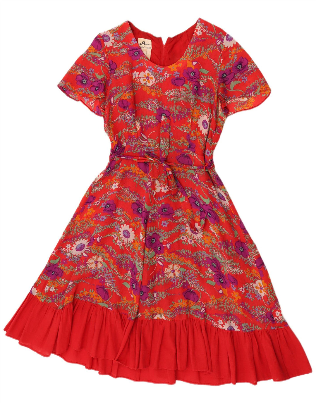 Rochie Arnel pentru femei, în formă de A, EU 42, mare, roșu, florală