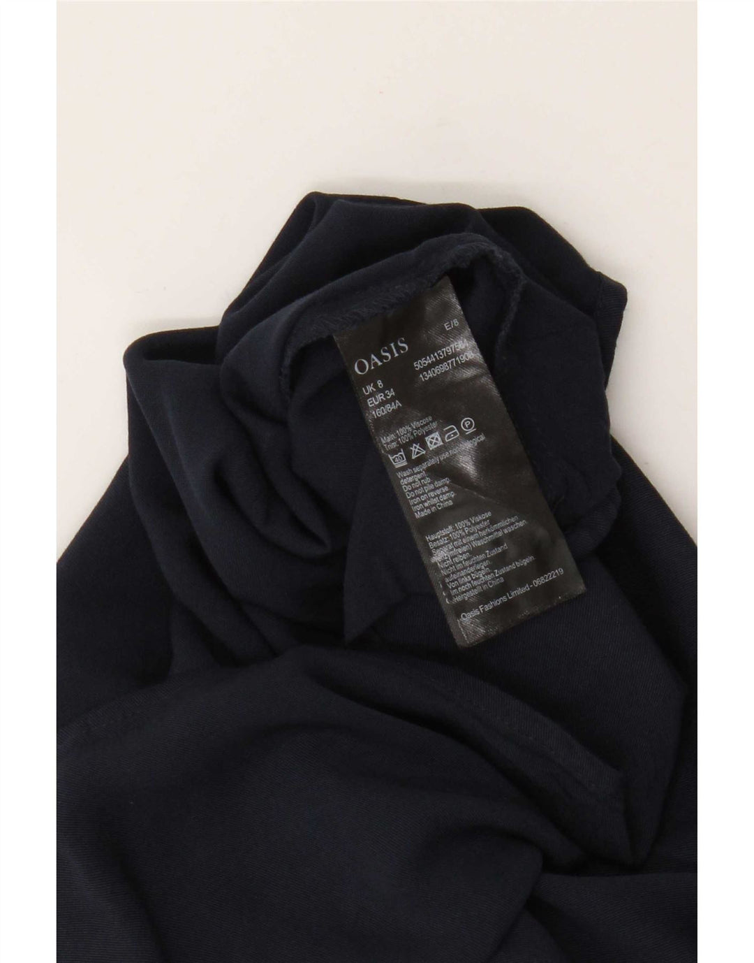 Top cu umeri decupați Oasis pentru femei UK 8 mic, bleumarin, viscoză
