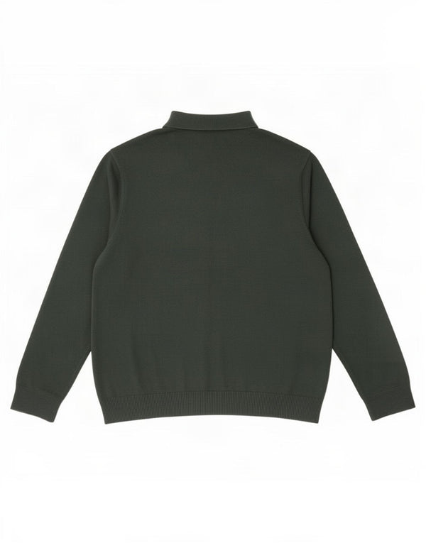 Pulover pentru bărbați cu gât polo Penguin, bumbac verde 2XL