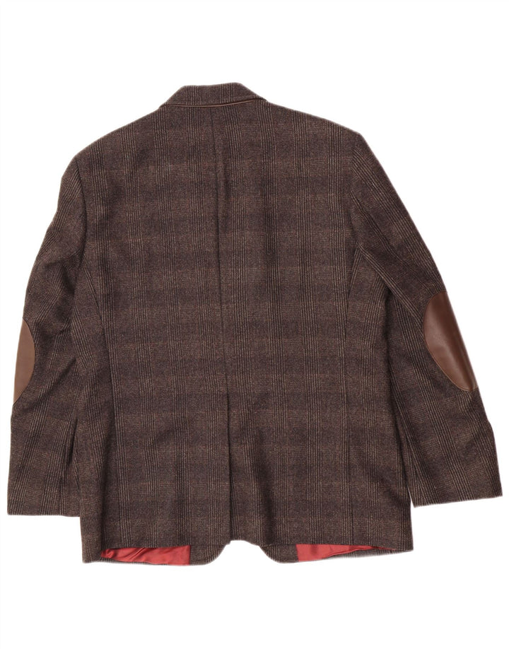 Jachetă blazer pentru bărbați Pierre Cardin, cu 2 nasturi, UK 40, maro mare, carouri