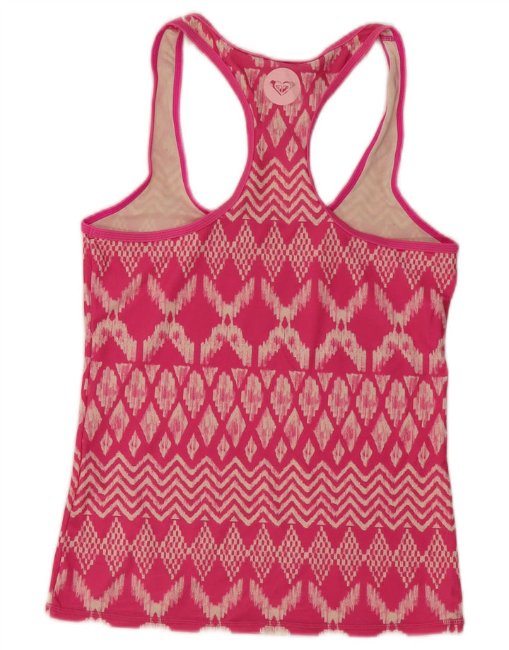 ROXY Femei Vest Top UK 12 Medium Pink Ikat Poliamidă