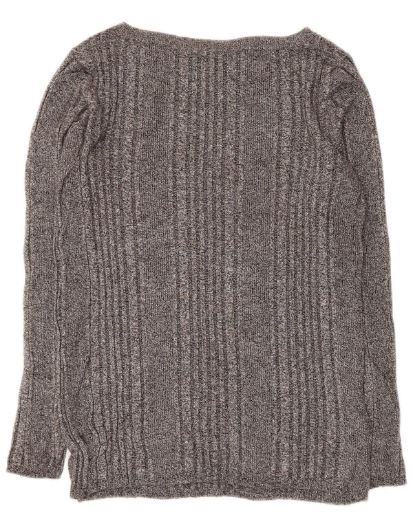 Pulover pentru femei Marks & Spencer cu gâtul cu barca UK 12 Medium Gri Pete