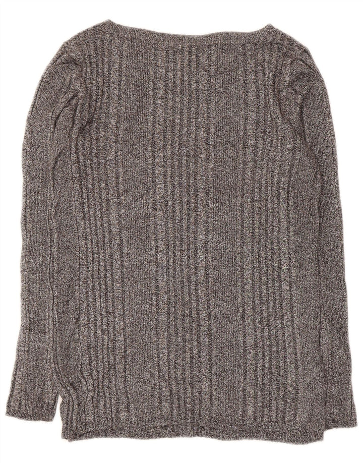 Pulover pentru femei Marks & Spencer cu gâtul cu barca UK 12 Medium Gri Pete