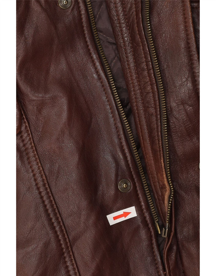 MAESTRO ARTIEIANO Jachetă din piele pentru bărbați UK 44 2XL Piele maro