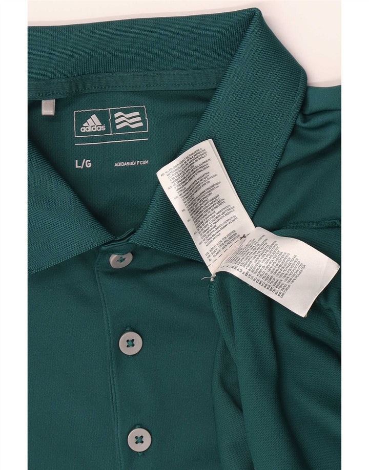 Tricou polo Adidas pentru bărbați, poliester verde mare