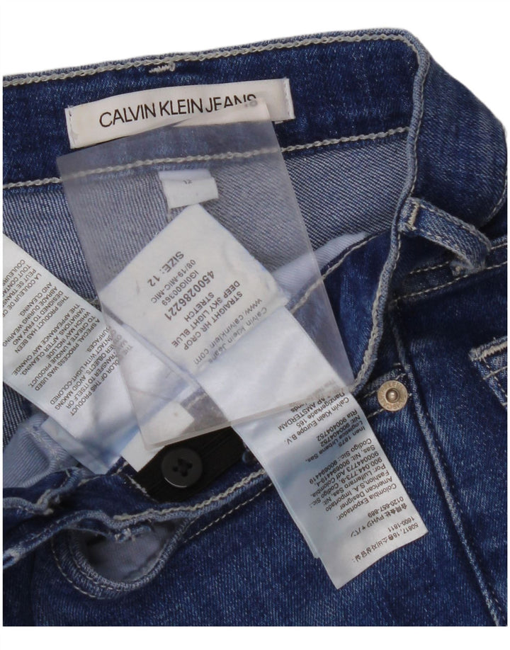 CALVIN KLEIN Blugi drepti fete 11-12 ani W26 L23 albastru bumbac