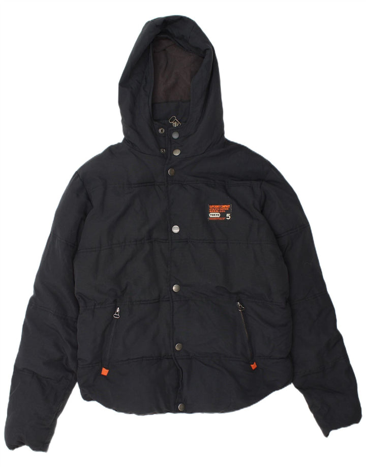 Jachetă căptușită cu glugă Superdry pentru bărbați UK 40 mare nailon bleumarin