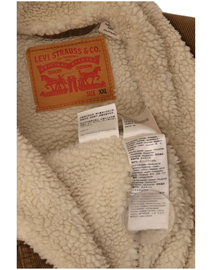 Jachetă pentru bărbați LEVI'S Sherpa Corduroy UK 44 2XL Bej Bumbac