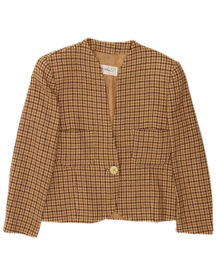 Jachetă Blazer Femei Maska cu mâneci 3/4 IT 44 Medium Beige Houndstooth