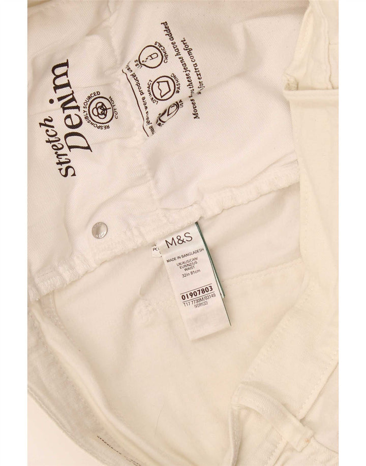 Pantaloni scurți din denim pentru bărbați Marks & Spencer W32 bumbac alb mediu