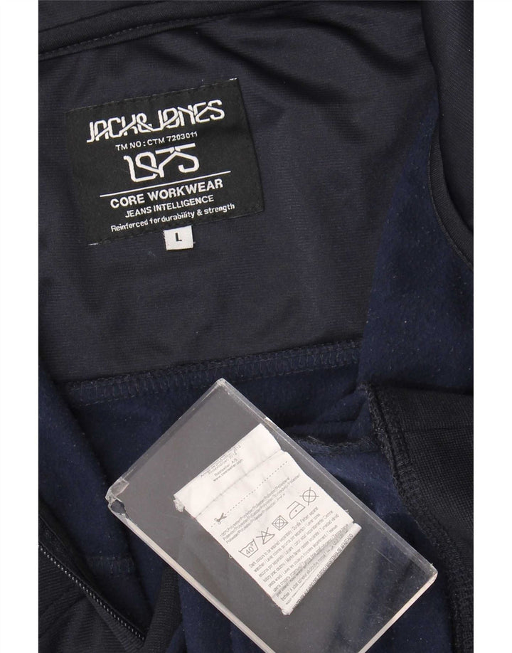 Pulover Jack & Jones pentru bărbați, cu fermoar, poliester mare, albastru