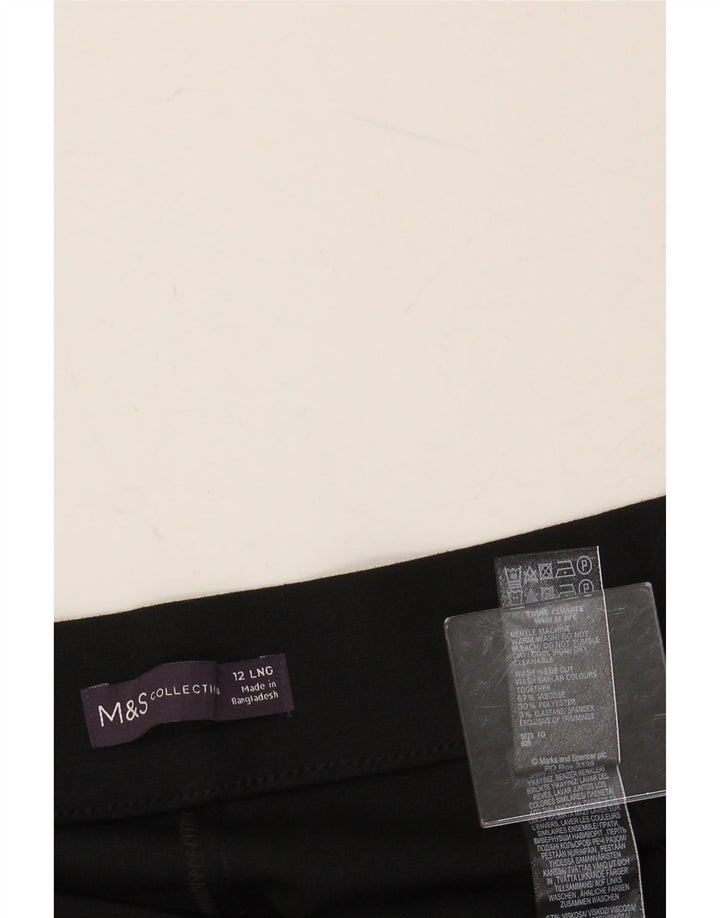 MARKS & SPENCER Pantaloni casual drepti pentru femei UK 12 Medium W30 L30 Negru