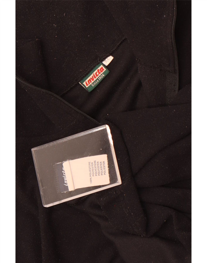 Pulover pentru bărbați Invicta, cu fermoar și gât, XL, poliester negru