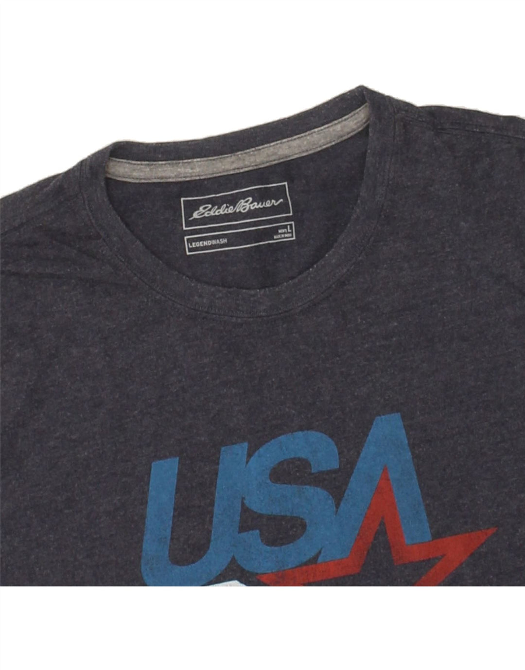 EDDIE BAUER Mens Graphic T-Shirt Top Large Navy Blue Vintage Eddie Bauer and Second-Hand Eddie Bauer from Messina Hembry 