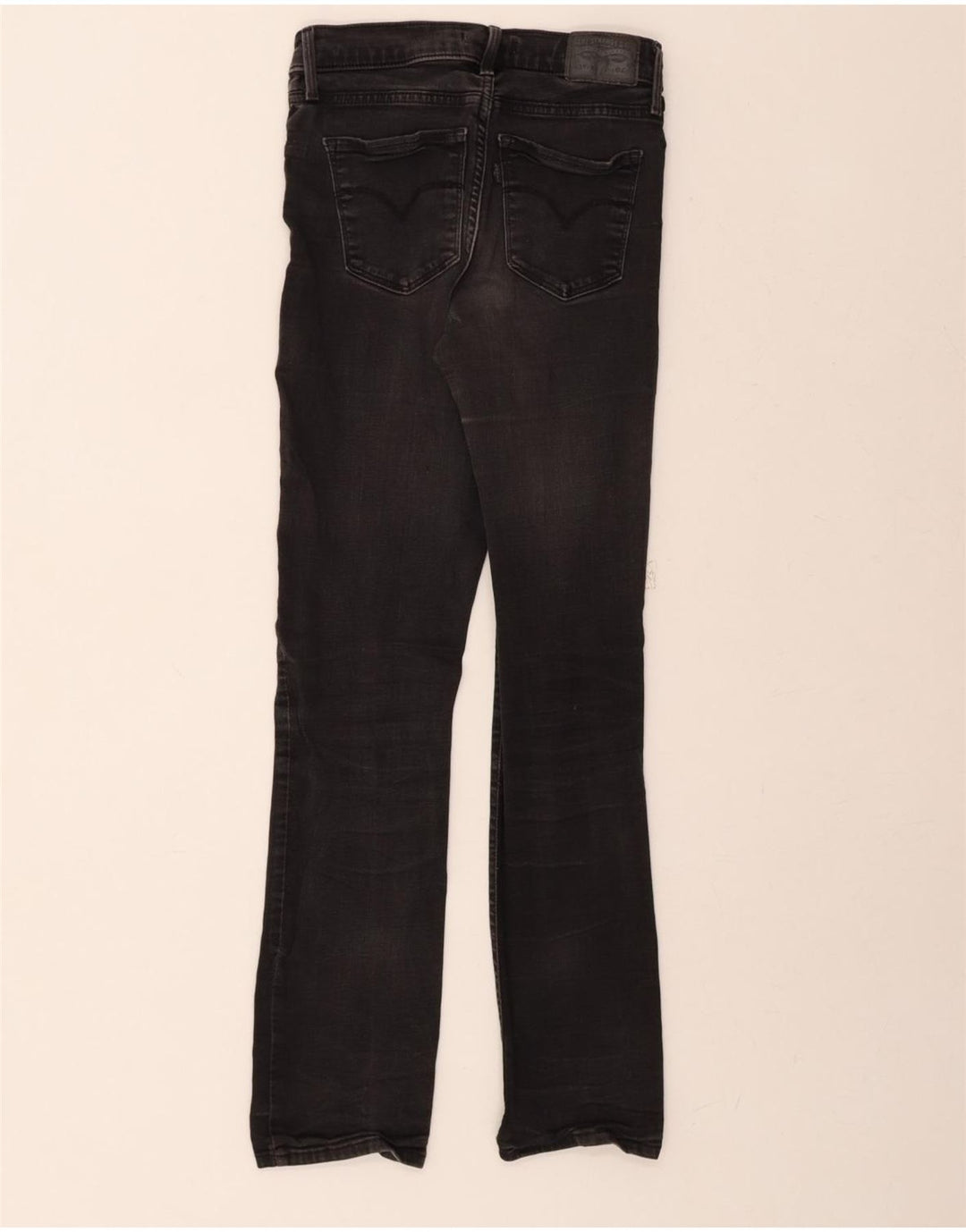 LEVI'S Womens 314 Shaping Straight Jeans W26 L30 Black Cotton Vintage Levi's and Second-Hand Levi's from Messina Hembry 